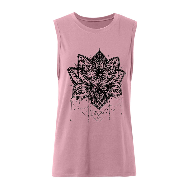 Olivenorma Lotus Printed Sleeveless Large Vest T-Shirt - image 1