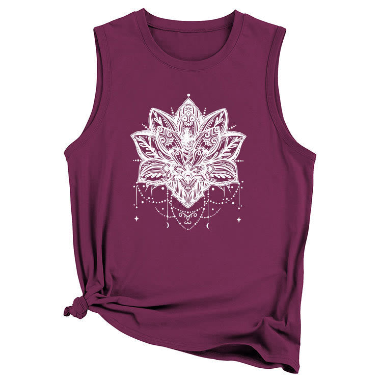 Olivenorma Lotus Printed Sleeveless Large Vest T-Shirt - image 18