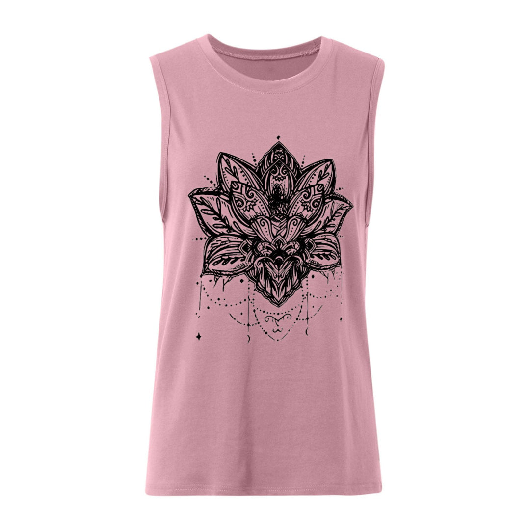 Olivenorma Lotus Printed Sleeveless Large Vest T-Shirt - image 3