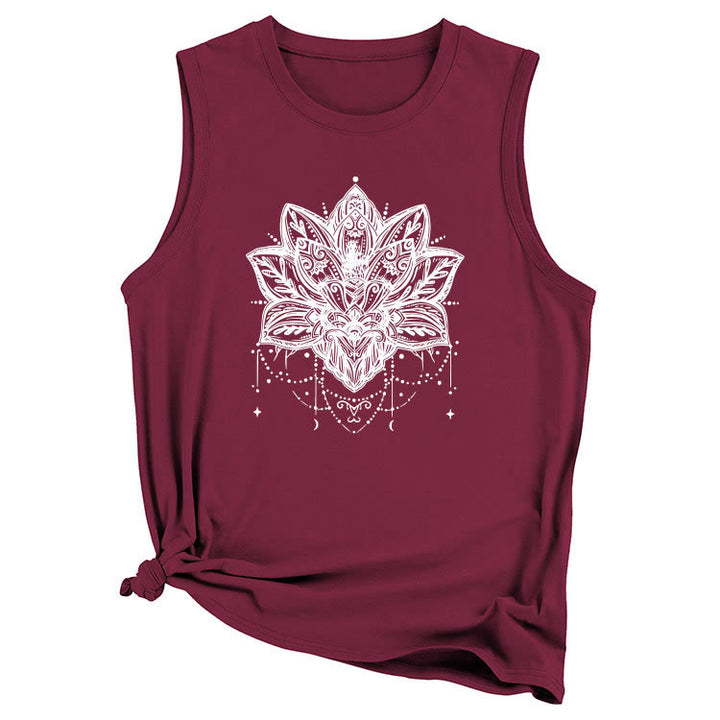 Olivenorma Lotus Printed Sleeveless Large Vest T-Shirt - image 12