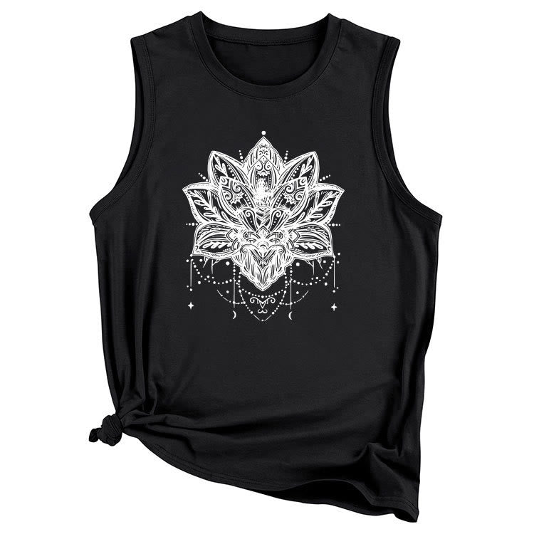 Olivenorma Lotus Printed Sleeveless Large Vest T-Shirt - image 12