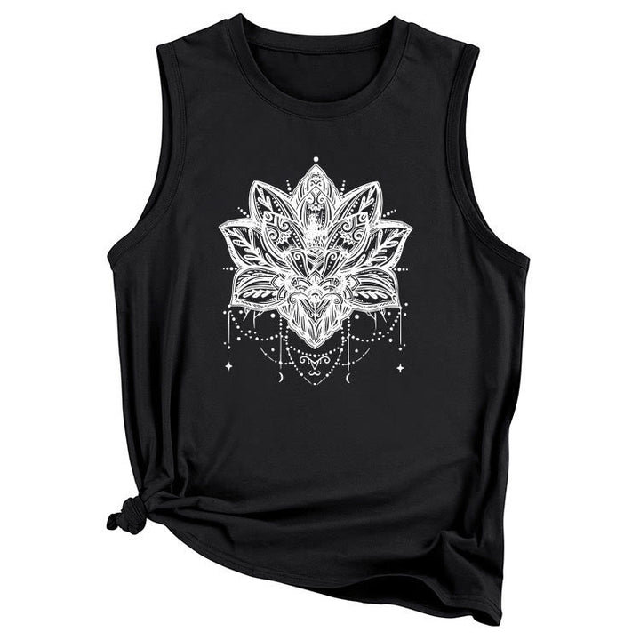Olivenorma Lotus Printed Sleeveless Large Vest T-Shirt - image 12