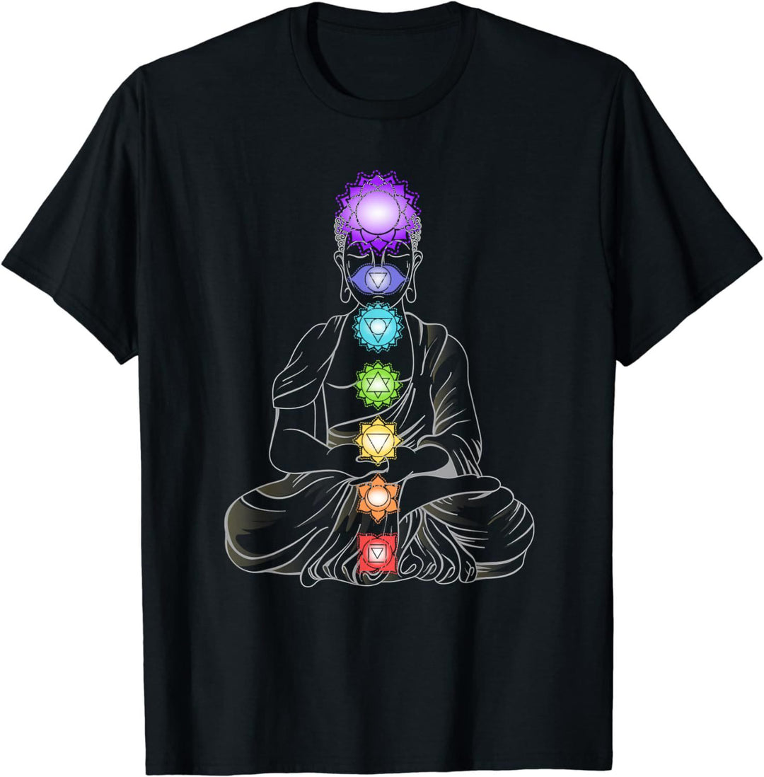 Olivenorma Yoga Meditation Spiritual Body Energy Chakra T-Shirt - Black - 2XL - image 0