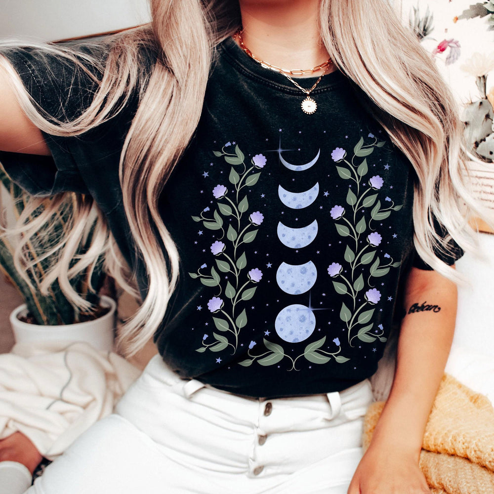 Olivenorma Celestial Moon Phases T-Shirt - Black - 2XL - image 1