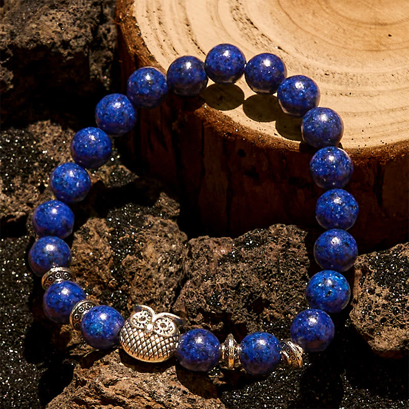 Olivenorma 8mm Natural Lapis Lazuli Owl Beaded Bracelet - image 3