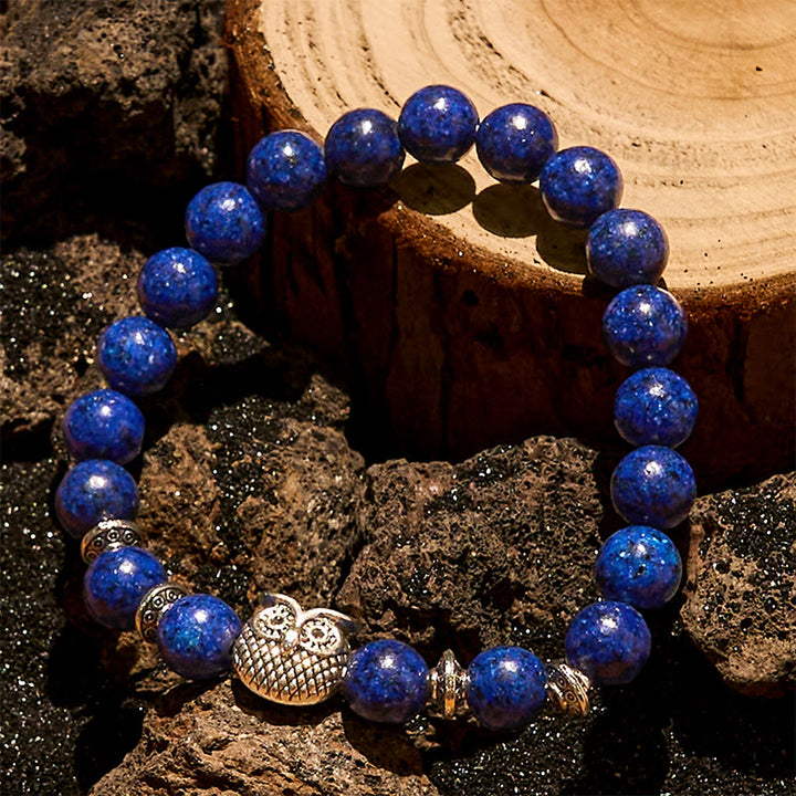 Olivenorma 8mm Natural Lapis Lazuli Owl Beaded Bracelet - image 3