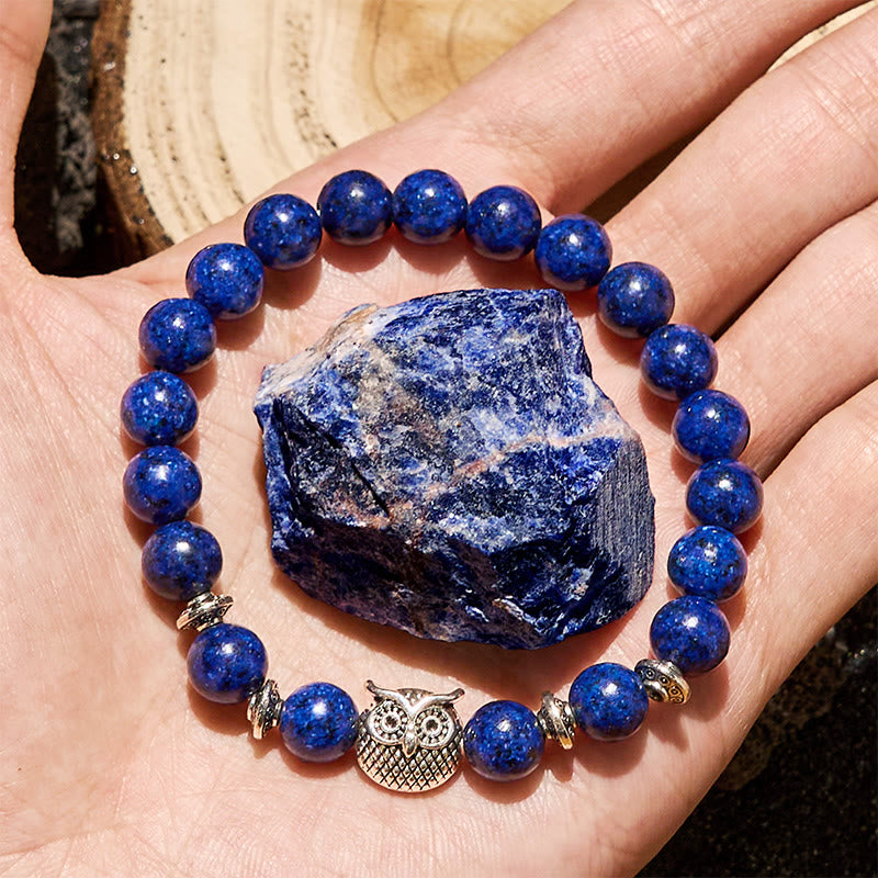 Olivenorma 8mm Natural Lapis Lazuli Owl Beaded Bracelet - image 2