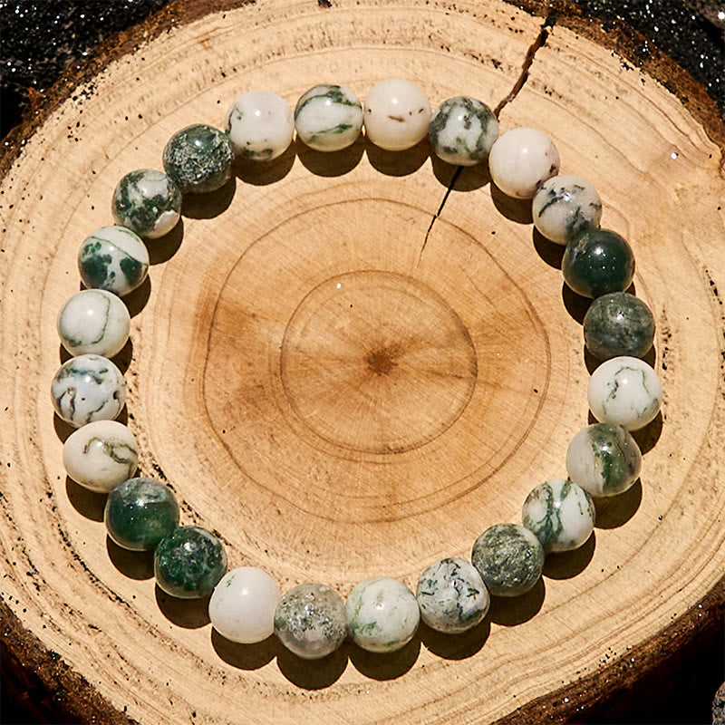 Olivenorma 8mm Natural Moss Agate Beads Bracelet - image 4