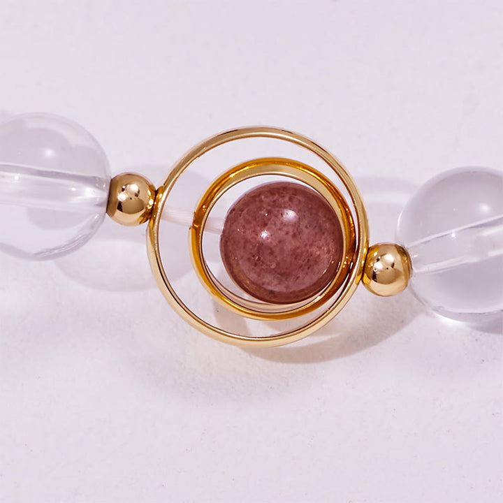 Olivenorma Green Phantom Quartz Beads Moon Pendant Bracelet - image 5