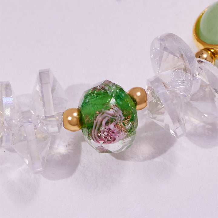 Olivenorma Green Cat's Eye Stone Glaze Beaded Bracelet - image 6