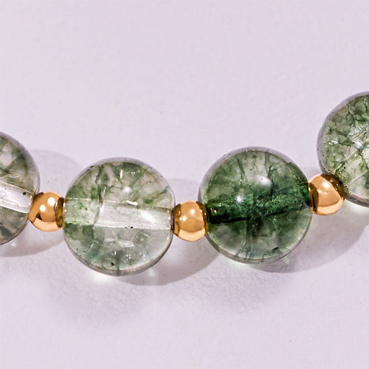 Olivenorma Green Phantom Quartz & Strawberry Quartz Beads Bracelet - image 4