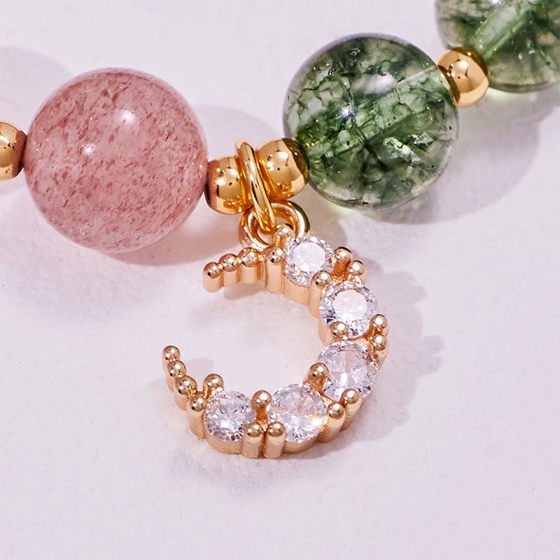 Olivenorma Green Phantom Quartz & Strawberry Quartz Beads Bracelet - image 7