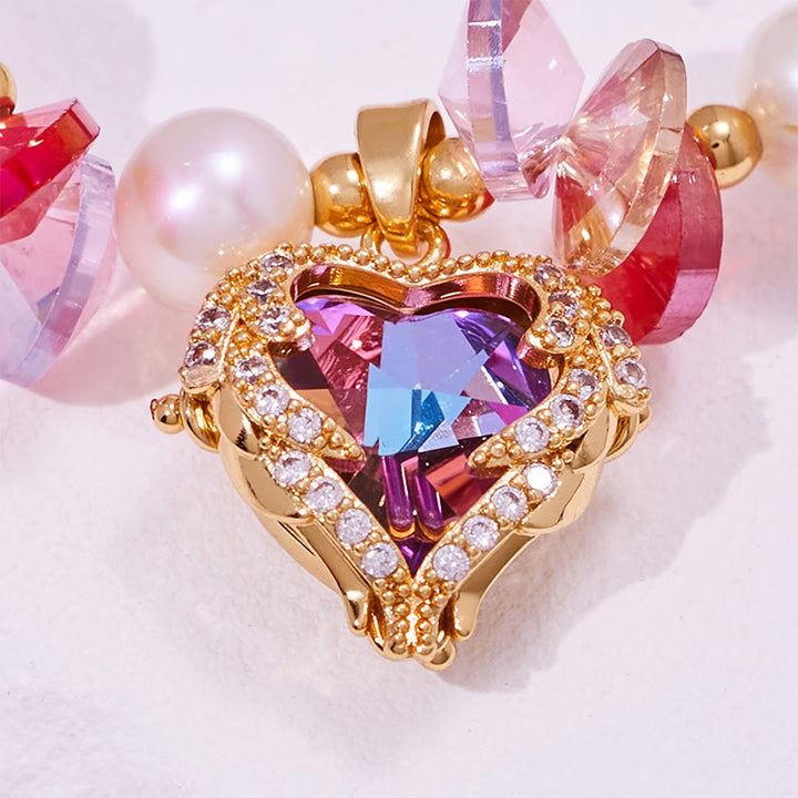 Olivenorma Amethyst Citrine Strawberry Quartz Beads Bracelet - image 5