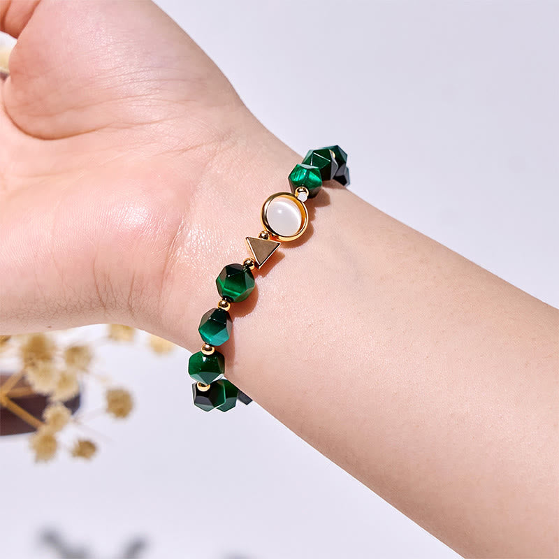 Olivenorma Faceted Green Tiger Eye Beaded Bracelet - image 1