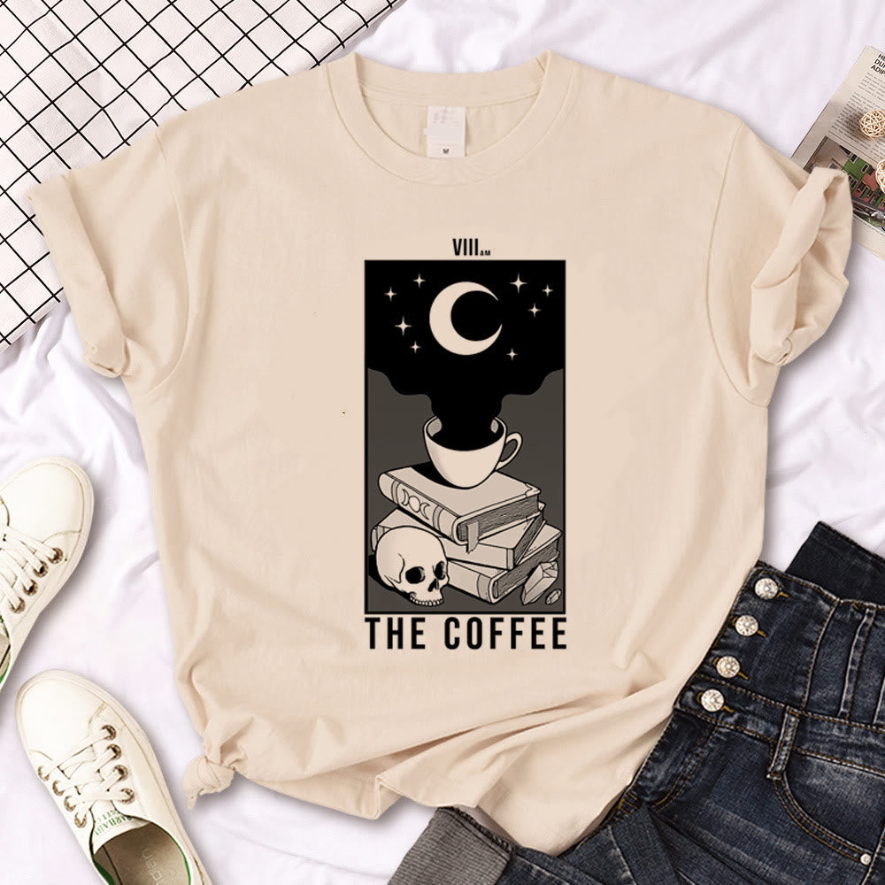 Olivenorma Witch Triple Moon Gothic Print Khaki T-Shirt - Black The Coffee - 2XL - image 2
