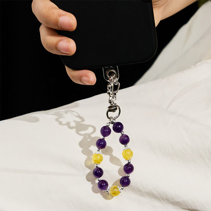 Olivenorma Amethyst & Citrine Keychain Crystal Phone Strap - image 1
