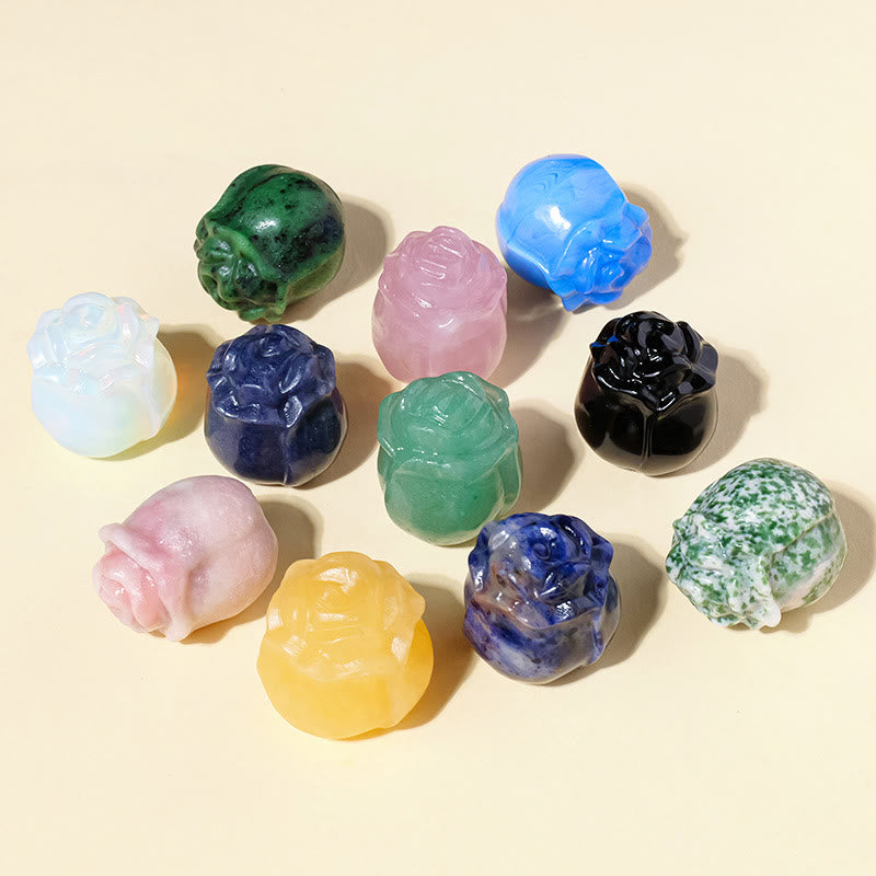 Olivenorma Crystal Epoxy Rose Carving Gemstone Decoration - image 3