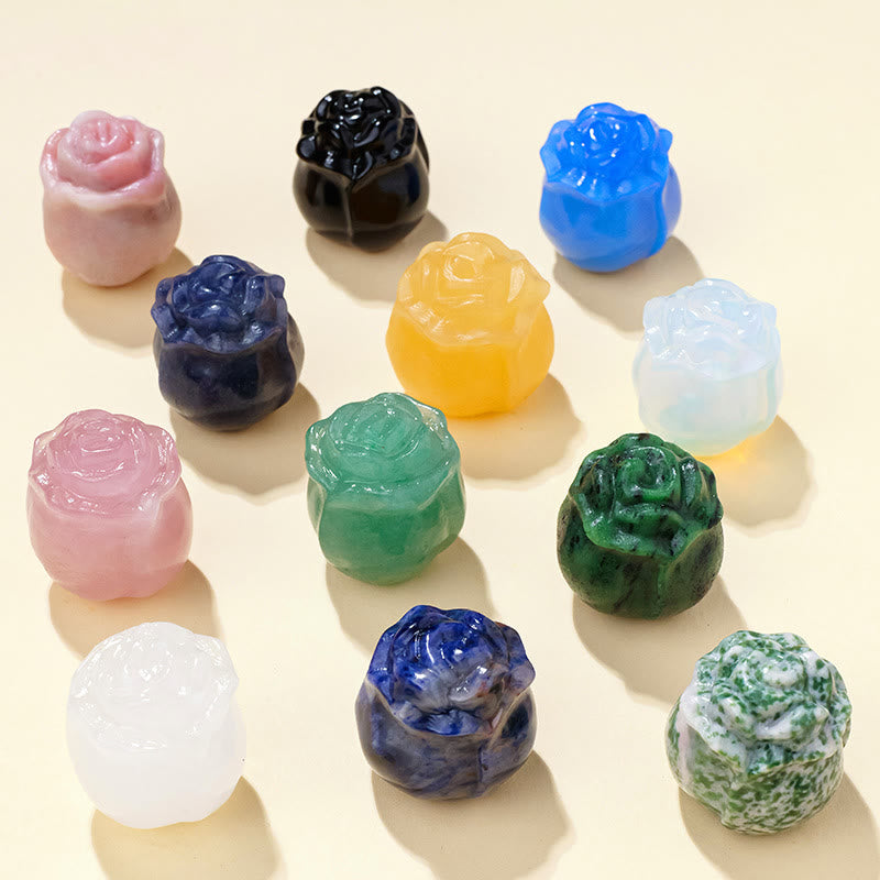 Olivenorma Crystal Epoxy Rose Carving Gemstone Decoration - Yellow Aventurine - image 0