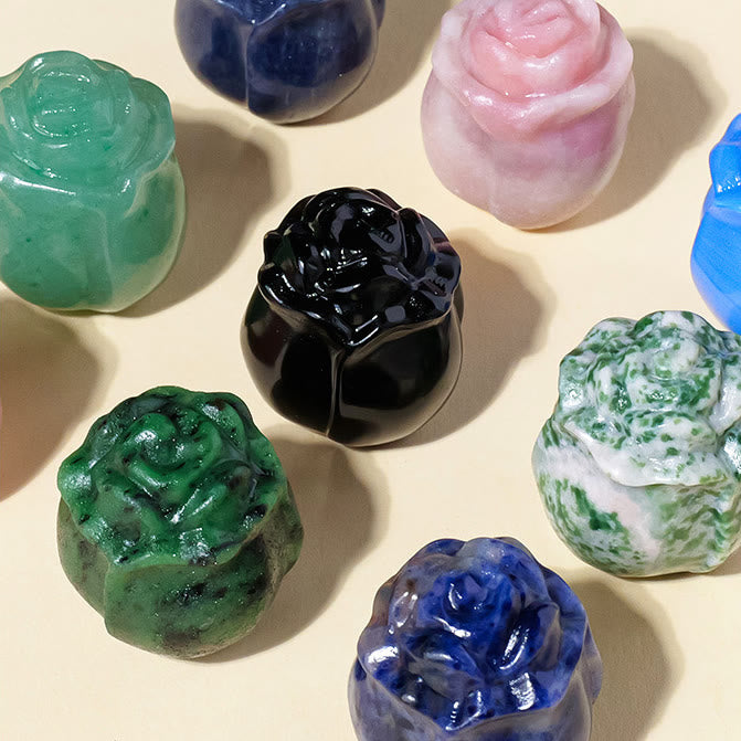 Olivenorma Crystal Epoxy Rose Carving Gemstone Decoration - image 6