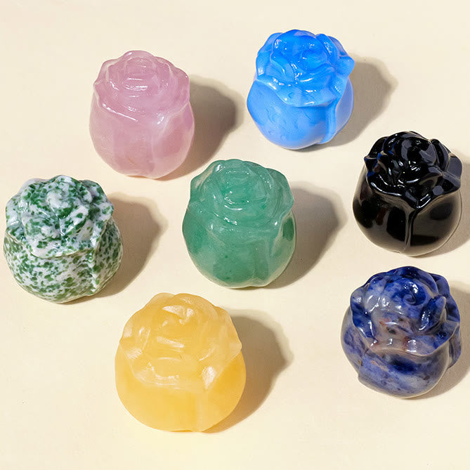 Olivenorma Crystal Epoxy Rose Carving Gemstone Decoration - image 4