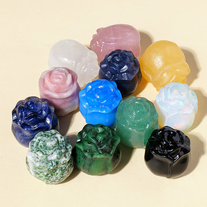 Olivenorma Crystal Epoxy Rose Carving Gemstone Decoration - image 2