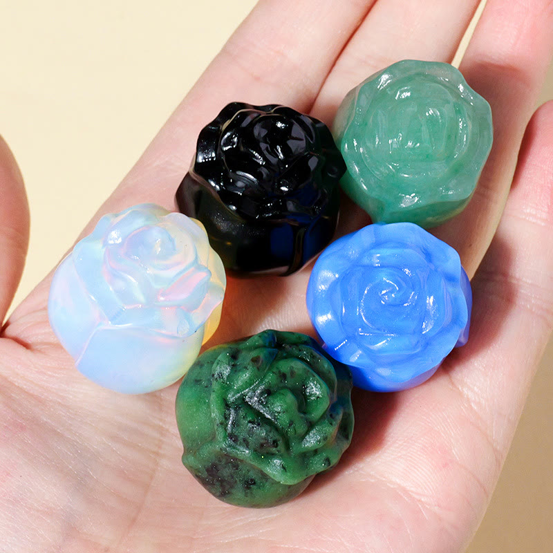 Olivenorma Crystal Epoxy Rose Carving Gemstone Decoration - image 1