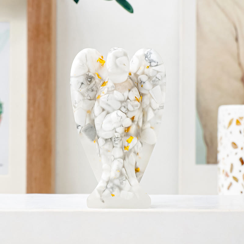 Olivenorma Crystal Epoxy Angel Gemstone Decoration - White Turquoise - image 24