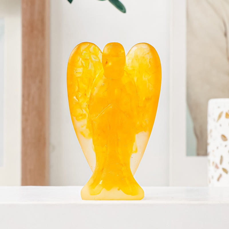 Olivenorma Crystal Epoxy Angel Gemstone Decoration - Citrine - image 6