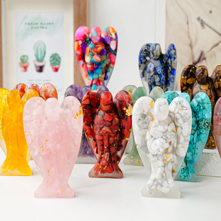 Olivenorma Crystal Epoxy Angel Gemstone Decoration - image 1