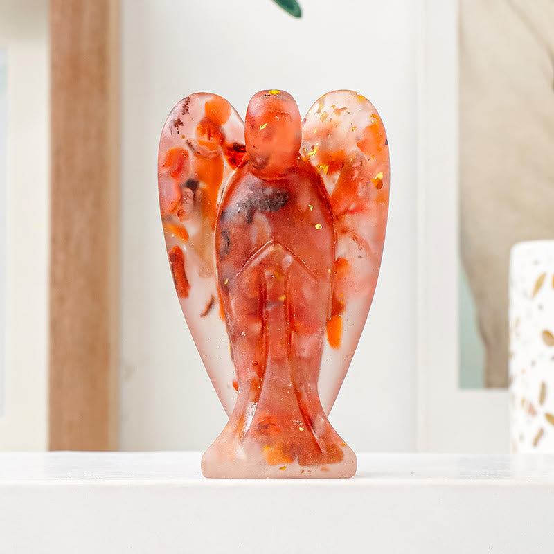 Olivenorma Crystal Epoxy Angel Gemstone Decoration - Red Agate - image 12