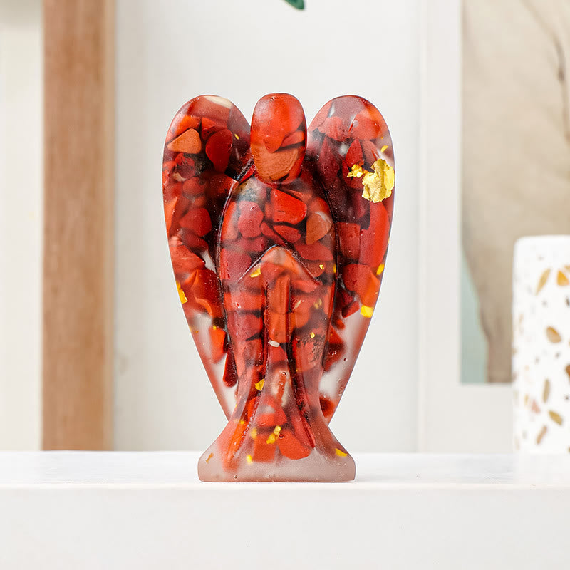 Olivenorma Crystal Epoxy Angel Gemstone Decoration - Red Jasper - image 14