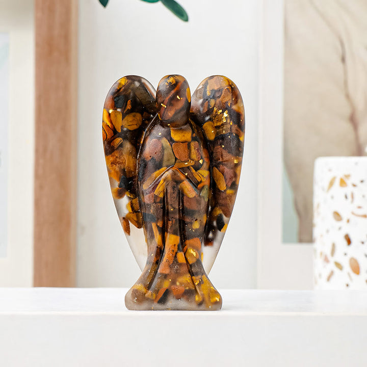 Olivenorma Crystal Epoxy Angel Gemstone Decoration - Tiger Eye - image 20