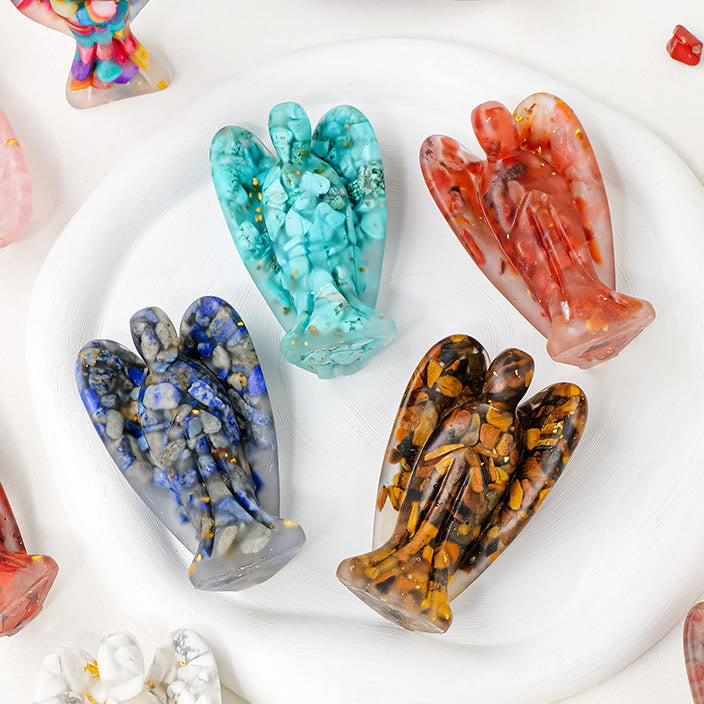Olivenorma Crystal Epoxy Angel Gemstone Decoration - image 3