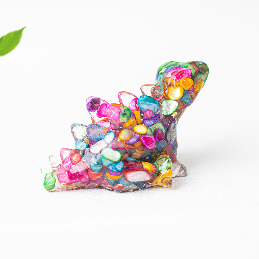 Olivenorma Crystal Epoxy Cute Little Dinosaur Gemstone Decoration - Colored Shells - image 26