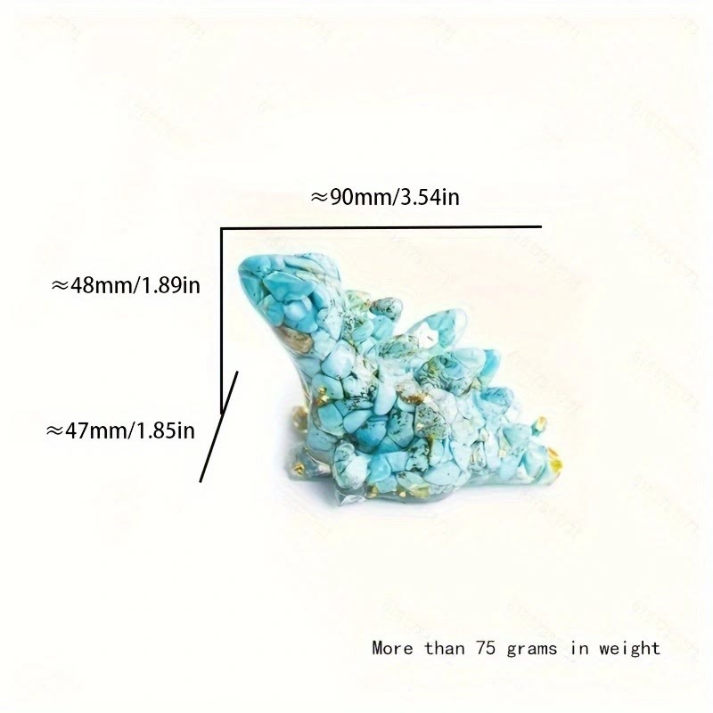 Olivenorma Crystal Epoxy Cute Little Dinosaur Gemstone Decoration - Turquoise - image 24