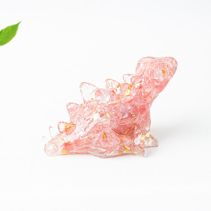 Olivenorma Crystal Epoxy Cute Little Dinosaur Gemstone Decoration - Red Smelting Quartz - image 16