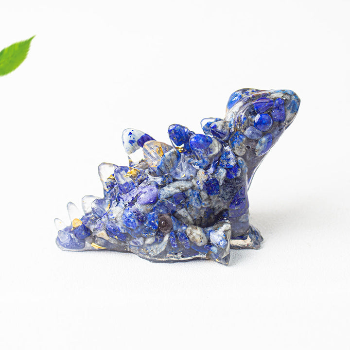 Olivenorma Crystal Epoxy Cute Little Dinosaur Gemstone Decoration - Lapis Lazuli - image 12
