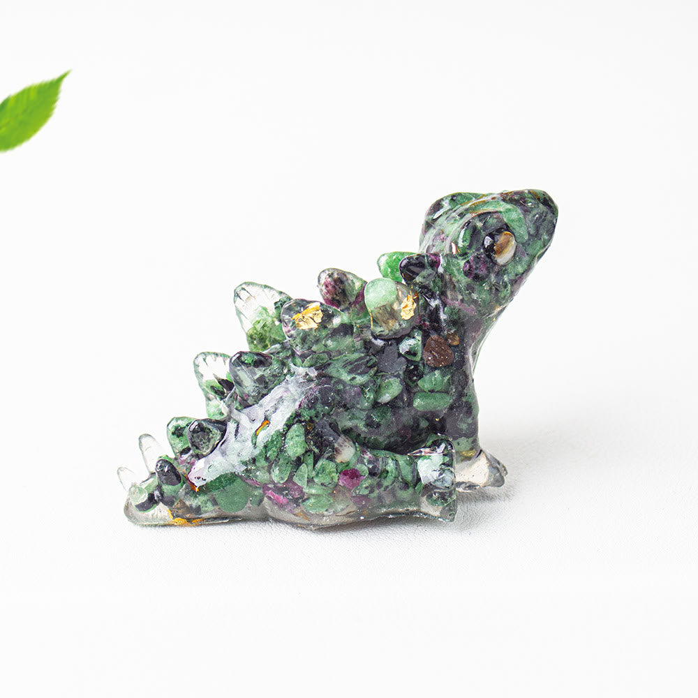 Olivenorma Crystal Epoxy Cute Little Dinosaur Gemstone Decoration - Ruby Zoisite - image 20