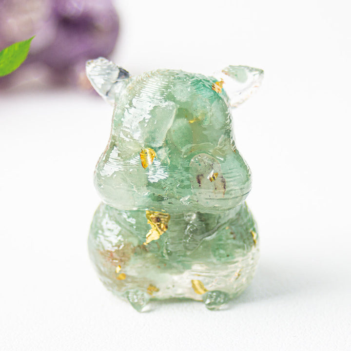Olivenorma Crystal Epoxy Cute Hamster Gemstone Decoration - Green Aventurine - image 9