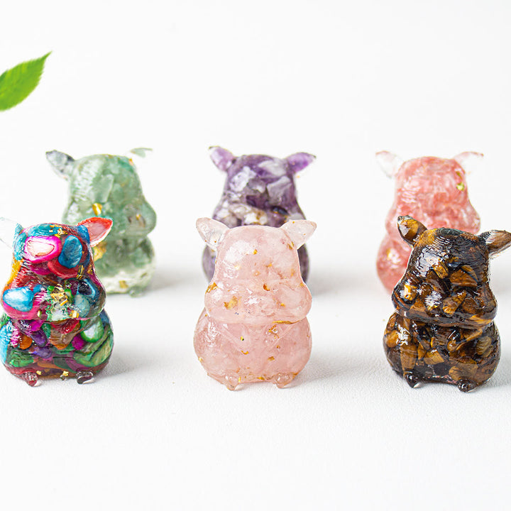 Olivenorma Crystal Epoxy Cute Hamster Gemstone Decoration - image 2