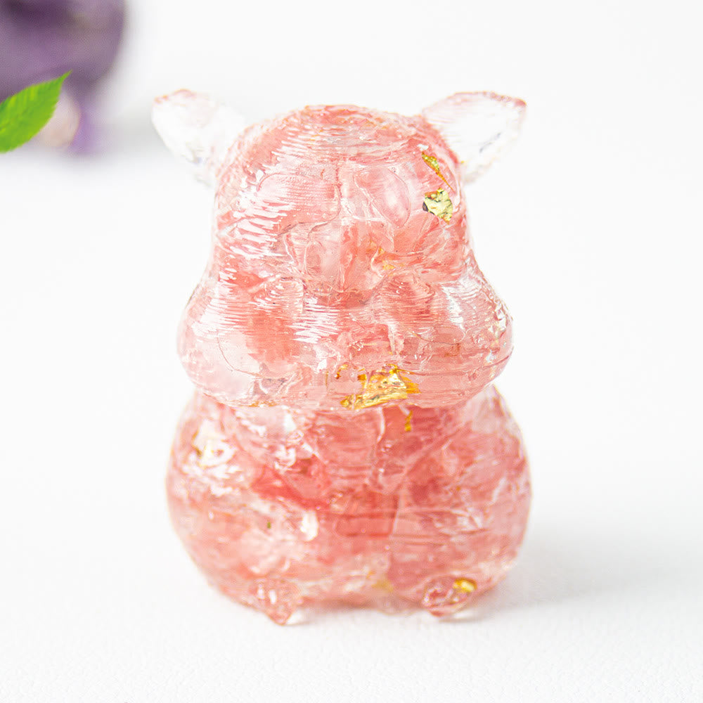 Olivenorma Crystal Epoxy Cute Hamster Gemstone Decoration - Red Smelting Quartz - image 11
