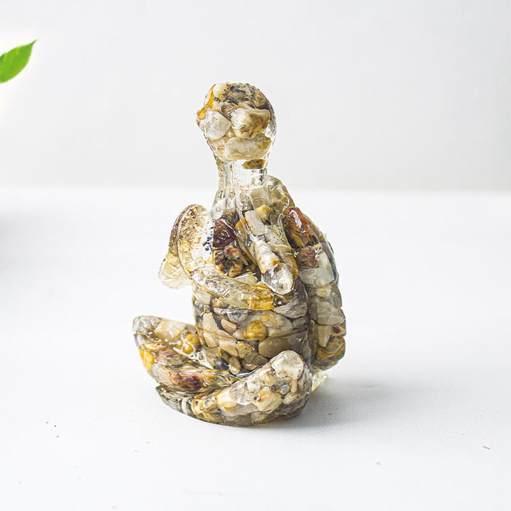 Olivenorma Crystal Epoxy Meditating Turtle Gemstone Decoration - Crazy Agate - image 53