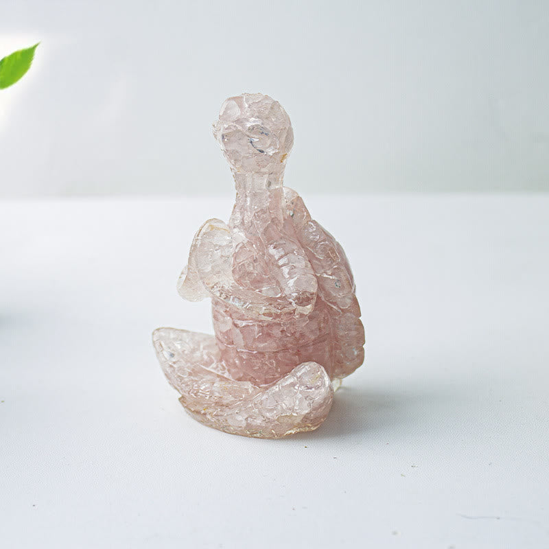 Olivenorma Crystal Epoxy Meditating Turtle Gemstone Decoration - Rose Quartz - image 39