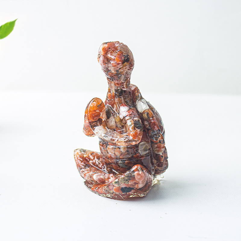 Olivenorma Crystal Epoxy Meditating Turtle Gemstone Decoration - Red Agate - image 37