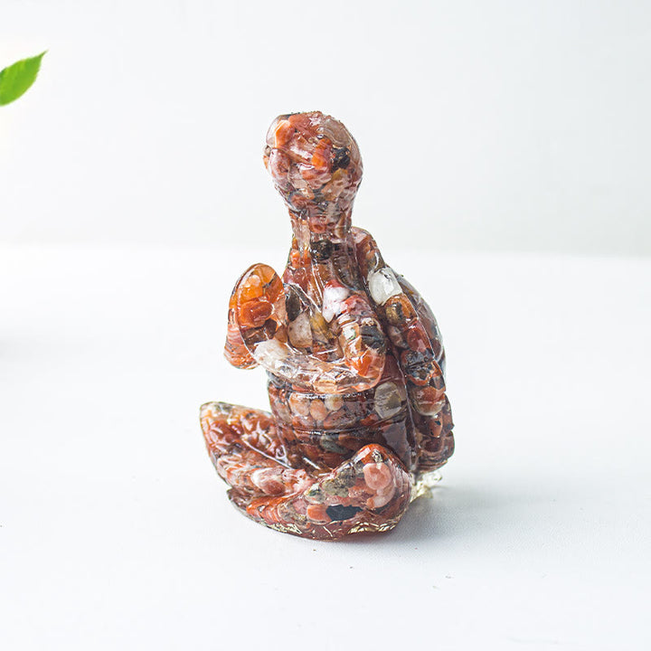 Olivenorma Crystal Epoxy Meditating Turtle Gemstone Decoration - Red Agate - image 37