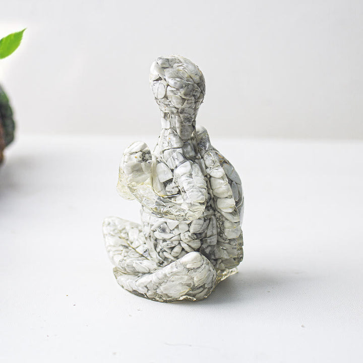Olivenorma Crystal Epoxy Meditating Turtle Gemstone Decoration - White Turquoise - image 49