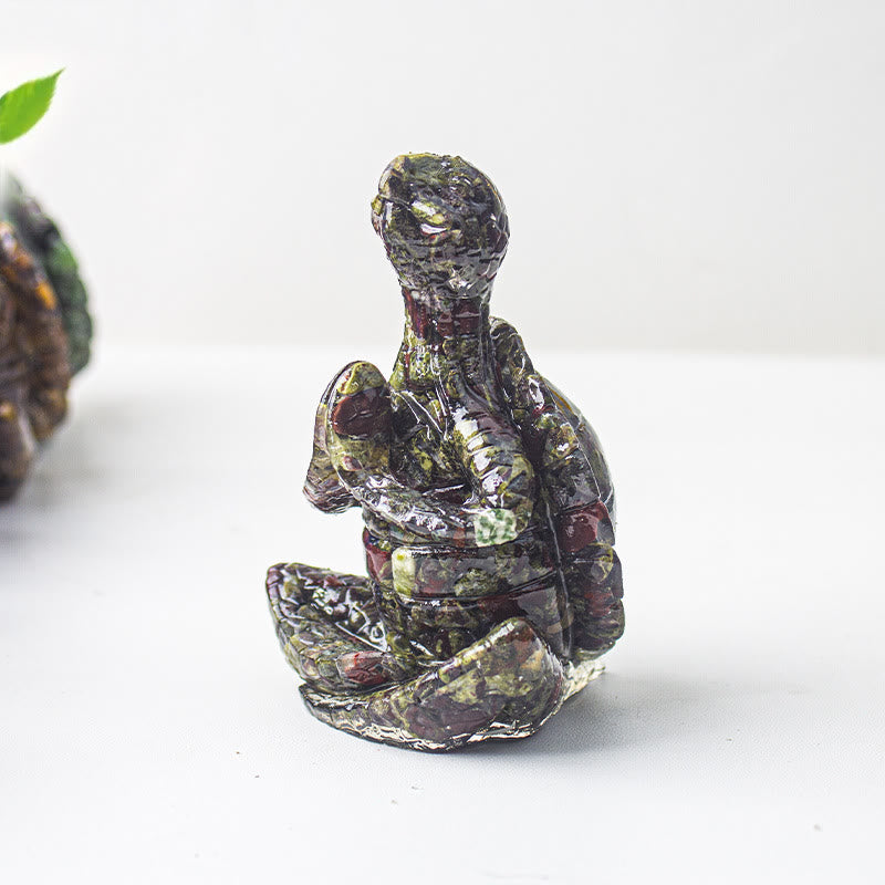 Olivenorma Crystal Epoxy Meditating Turtle Gemstone Decoration - Dragon Blood Stone - image 18