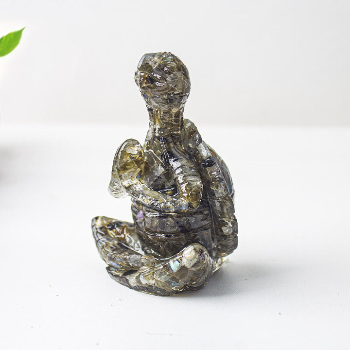 Olivenorma Crystal Epoxy Meditating Turtle Gemstone Decoration - Labradorite - image 27