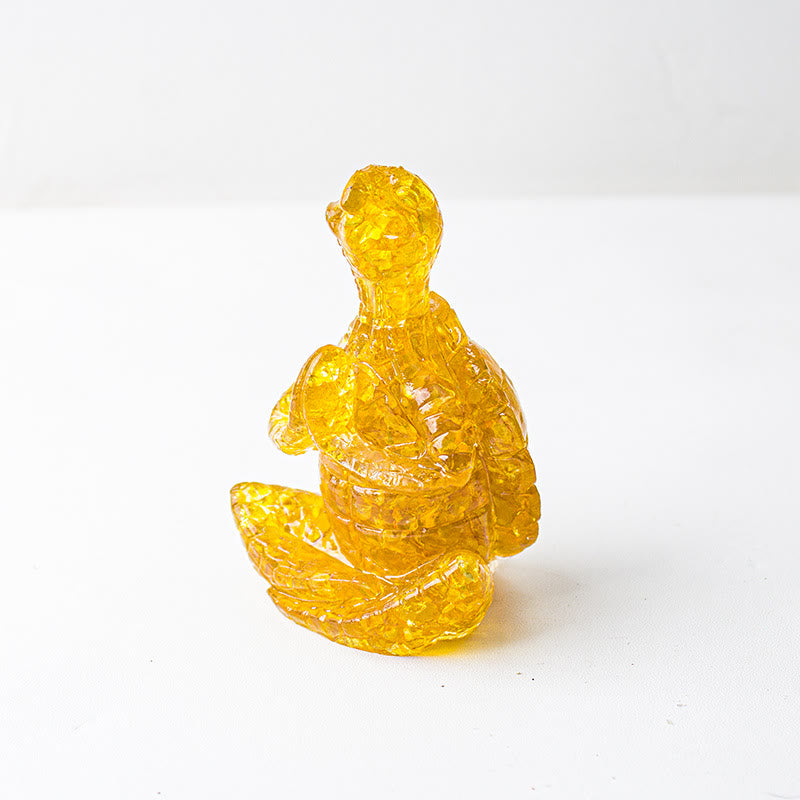 Olivenorma Crystal Epoxy Meditating Turtle Gemstone Decoration - Citrine - image 14