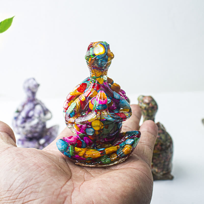 Olivenorma Crystal Epoxy Meditating Turtle Gemstone Decoration - image 1